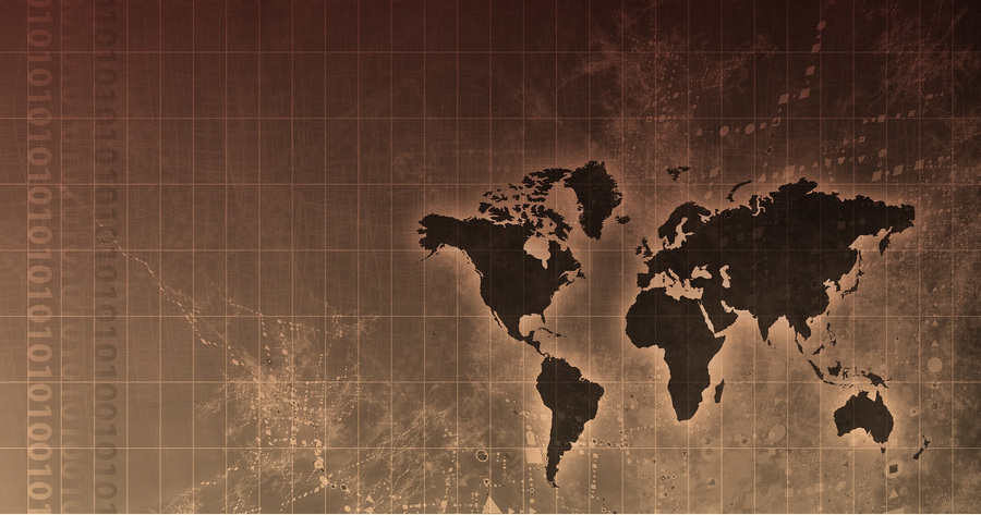 Corporate Worldwide Growth Abstract Background With Map